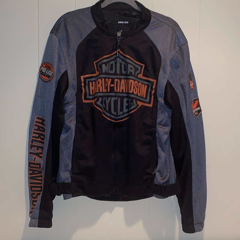 Harley-Davidson® Men's Bar & Shield Logo Mesh Jacket Black/Gray Sz Large